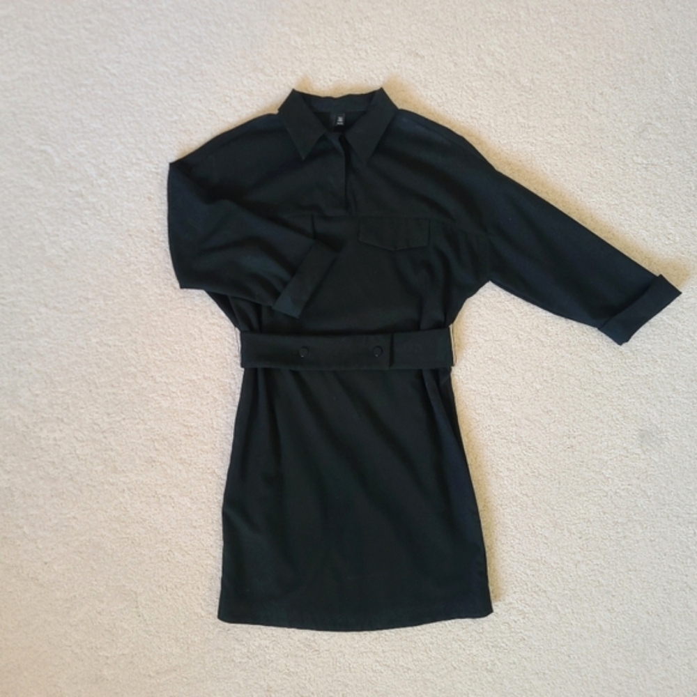 Topshop - Black Utility Shirt Dress